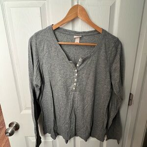 25-Gray Long Sleeve Women's Top